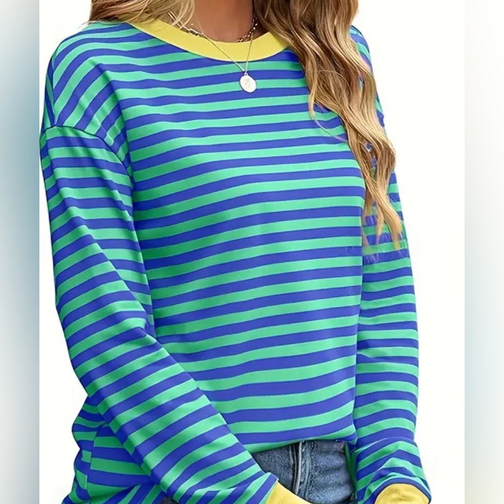(New) Cozy Striped Pullover Sweatshirt